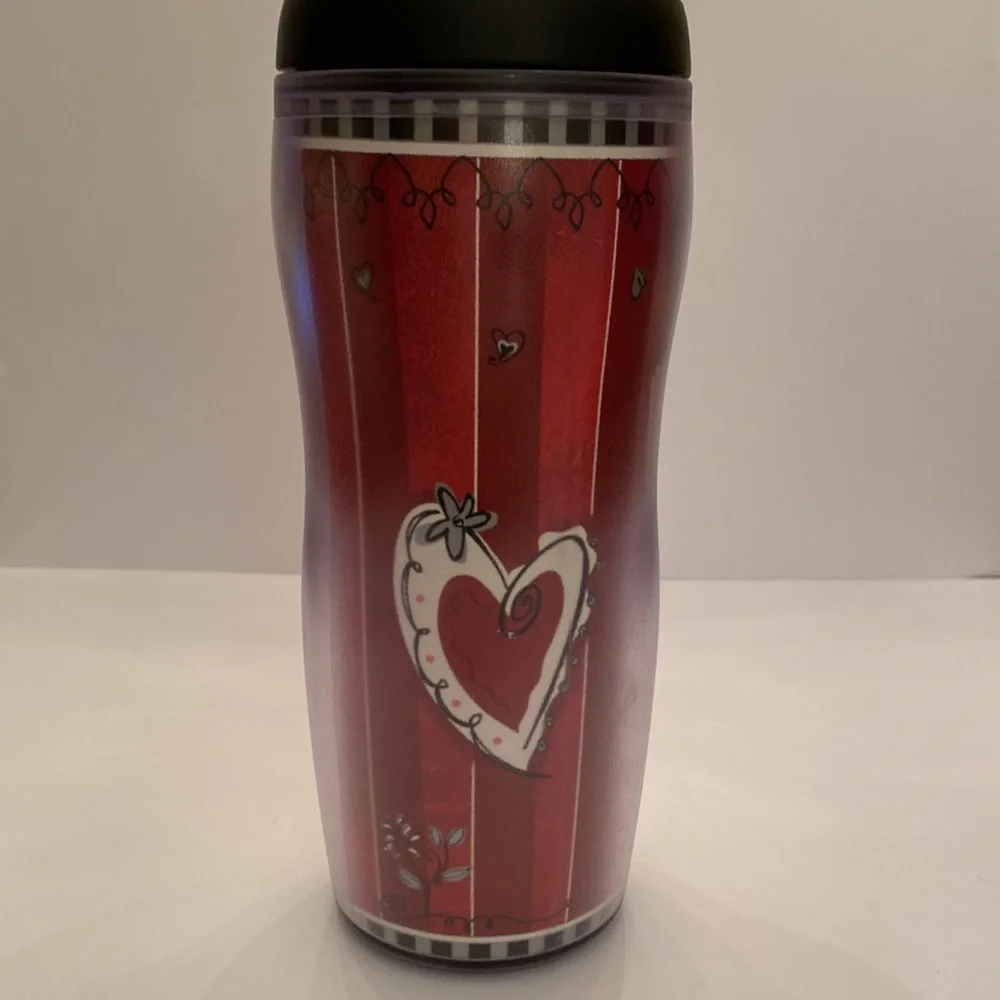 2002 Starbucks Coffee Co “Red Hearts”Themed Insulated Cup - Picture 2 of 15
